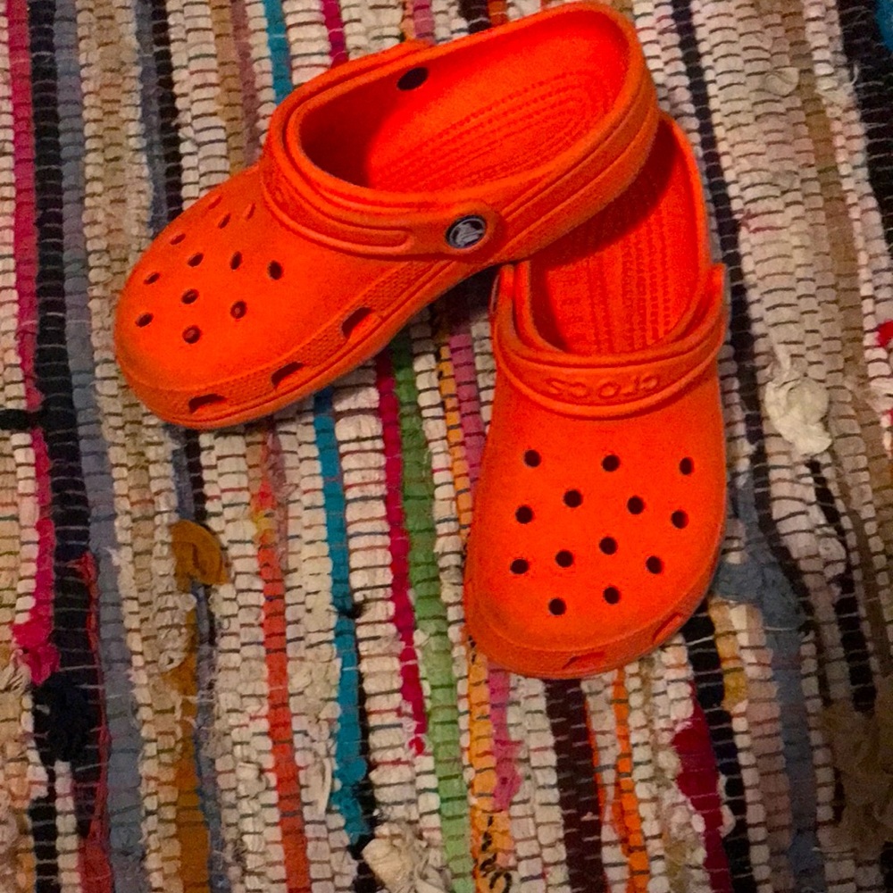 Orange crocs